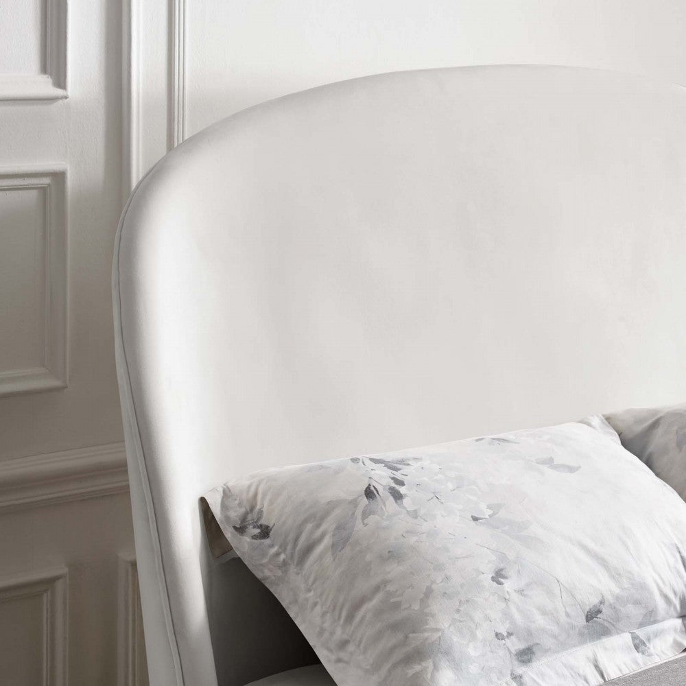 Mira Upholstered Performance Velvet Queen Platform Bed, White
