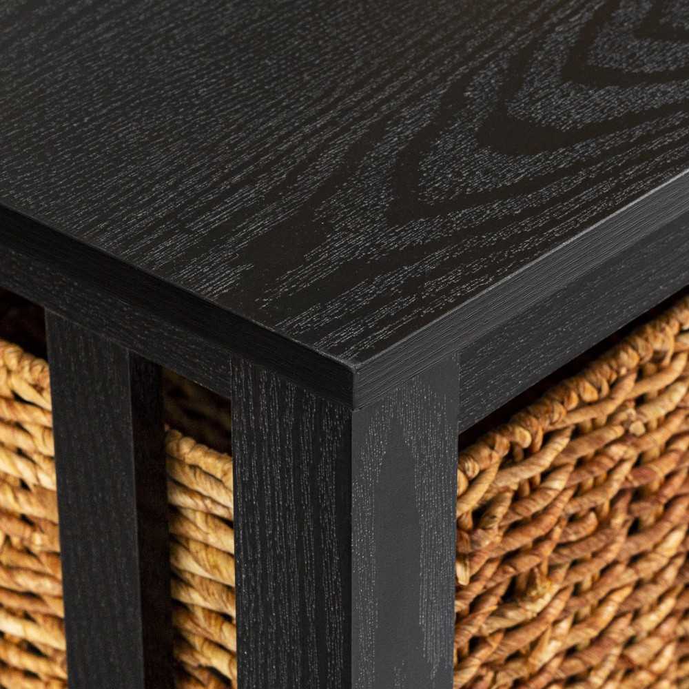 Mission Storage Coffee Table with Baskets - Black