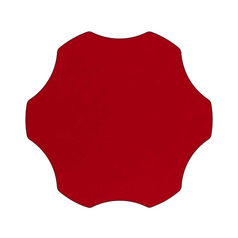 Mobile 60'' Flower Red Thermal Laminate Activity Table - Height Adjustable Short Legs