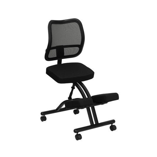 Mobile Ergonomic Kneeling Office Chair with Black Mesh Back