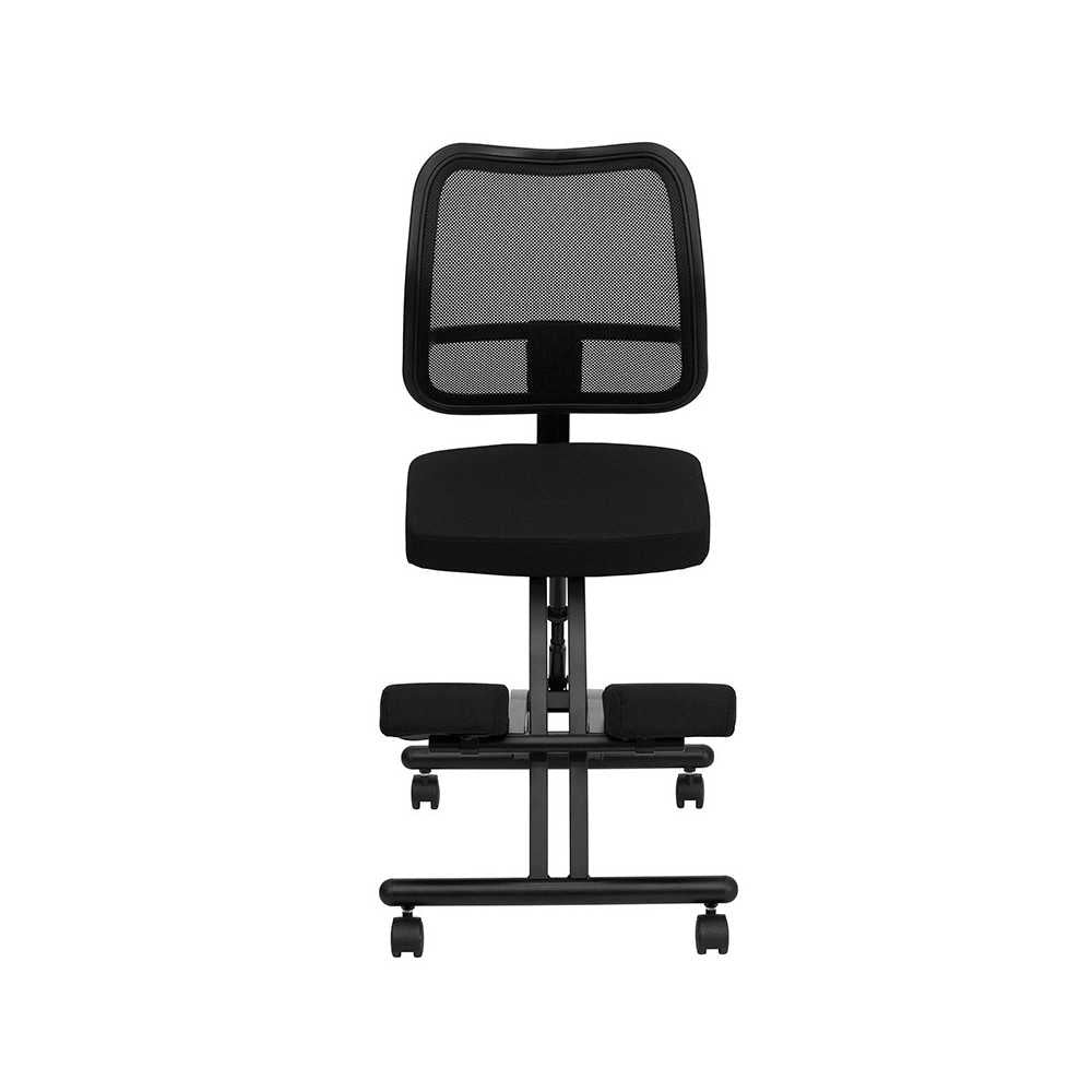 Mobile Ergonomic Kneeling Office Chair with Black Mesh Back