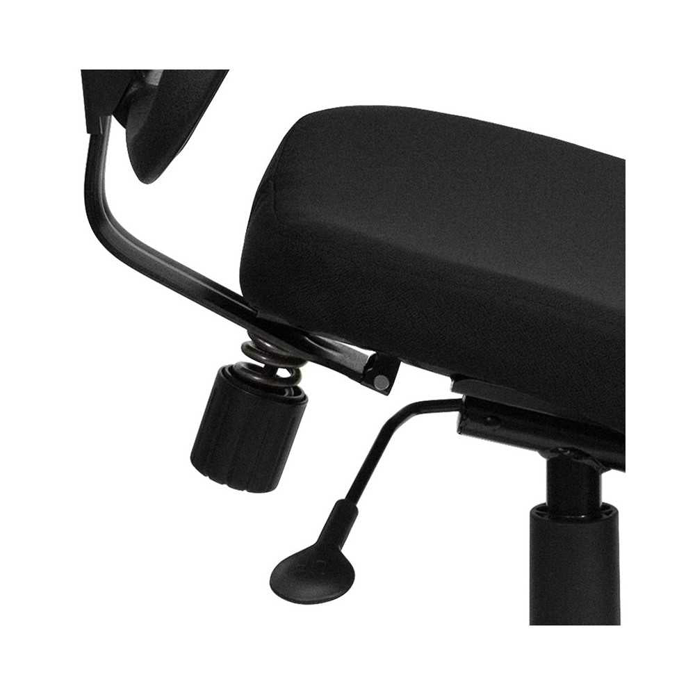 Mobile Ergonomic Kneeling Swivel Task Office Chair with Black Mesh Back and Fabric Seat