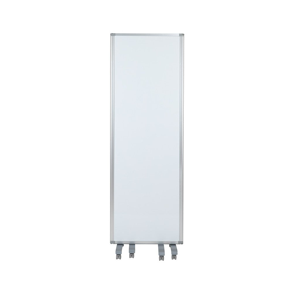 Mobile Magnetic Whiteboard Partition with Lockable Casters, 72"H x 24"W (3 sections included)