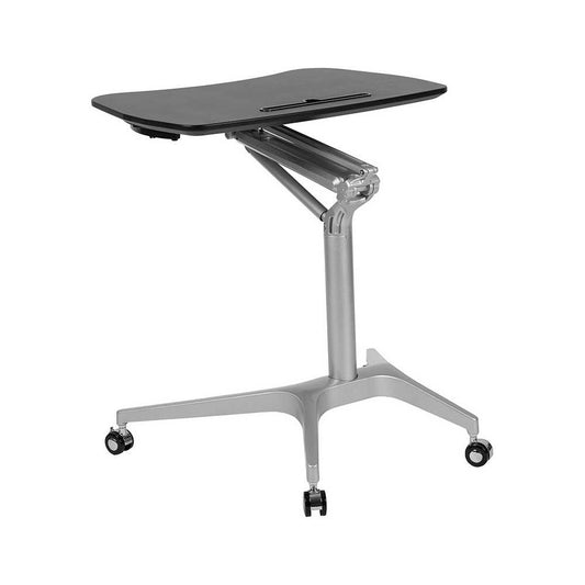 Mobile Sit-Down, Stand-Up Black Computer Ergonomic Desk with 28.25"W Top (Adjustable Range 29" - 41")