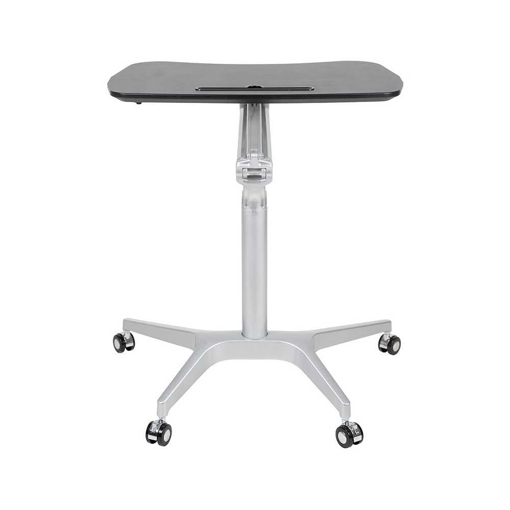 Mobile Sit-Down, Stand-Up Black Computer Ergonomic Desk with 28.25"W Top (Adjustable Range 29" - 41")