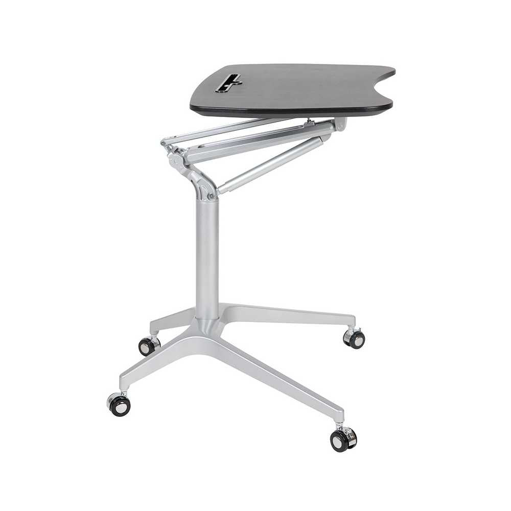 Mobile Sit-Down, Stand-Up Black Computer Ergonomic Desk with 28.25"W Top (Adjustable Range 29" - 41")