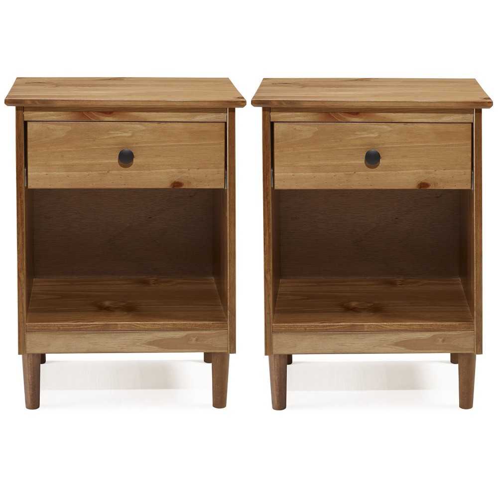 Modern 1 Drawer Nightstand - Caramel