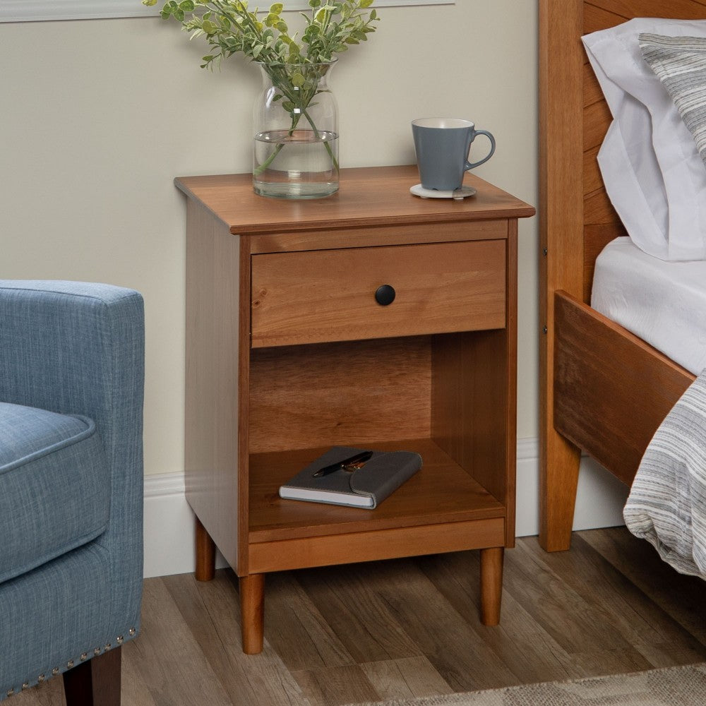 Modern 1 Drawer Nightstand - Caramel