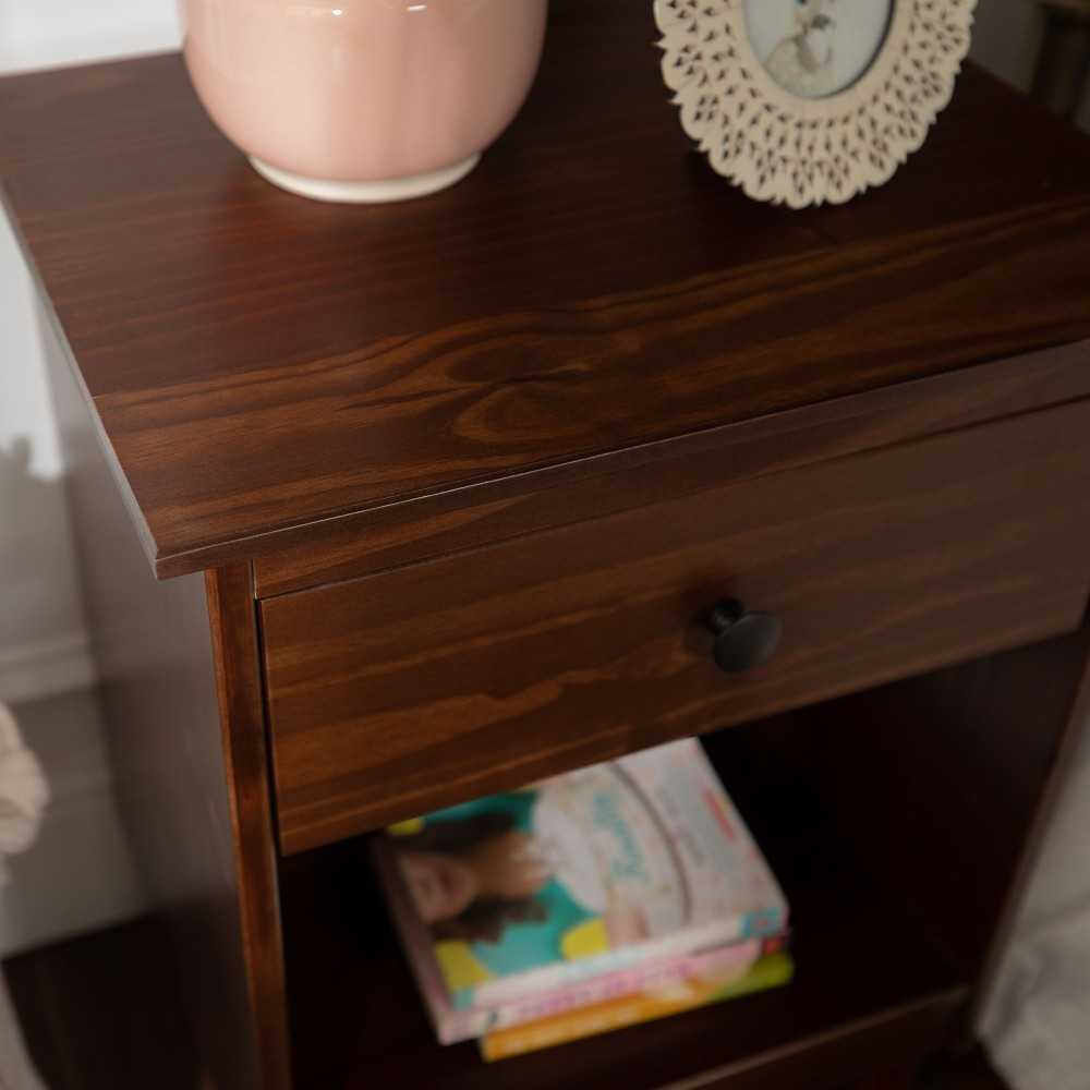 Modern 1 Drawer Nightstand - Walnut