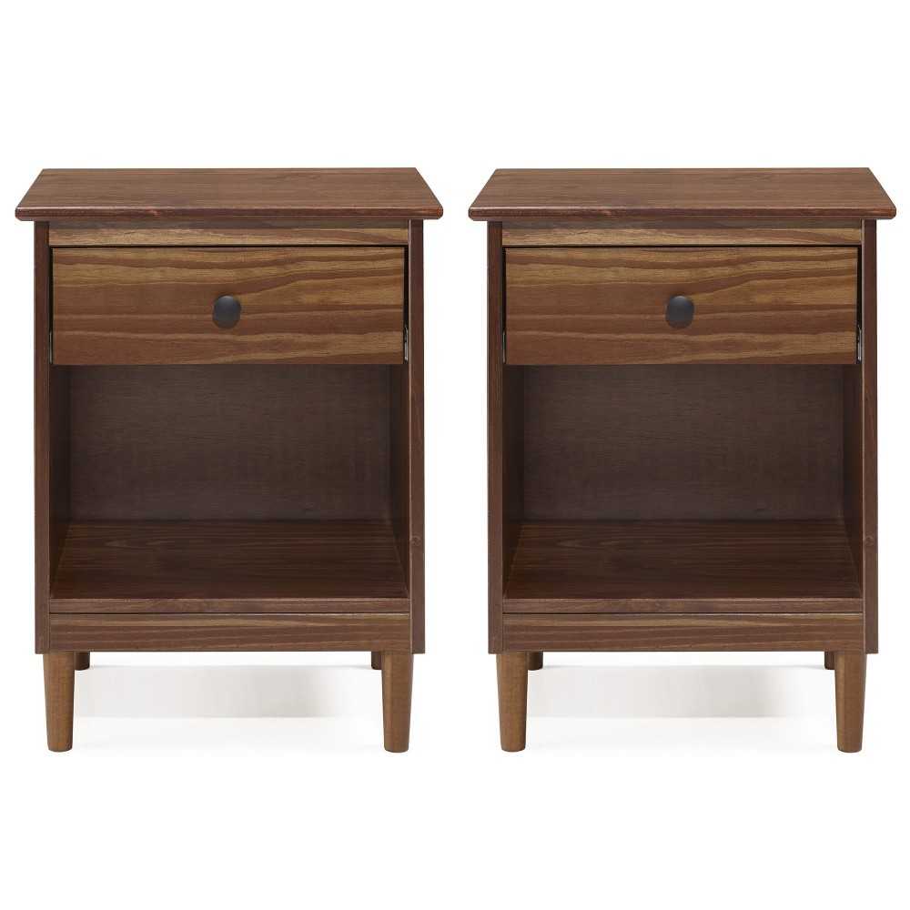 Modern 1 Drawer Nightstand - Walnut