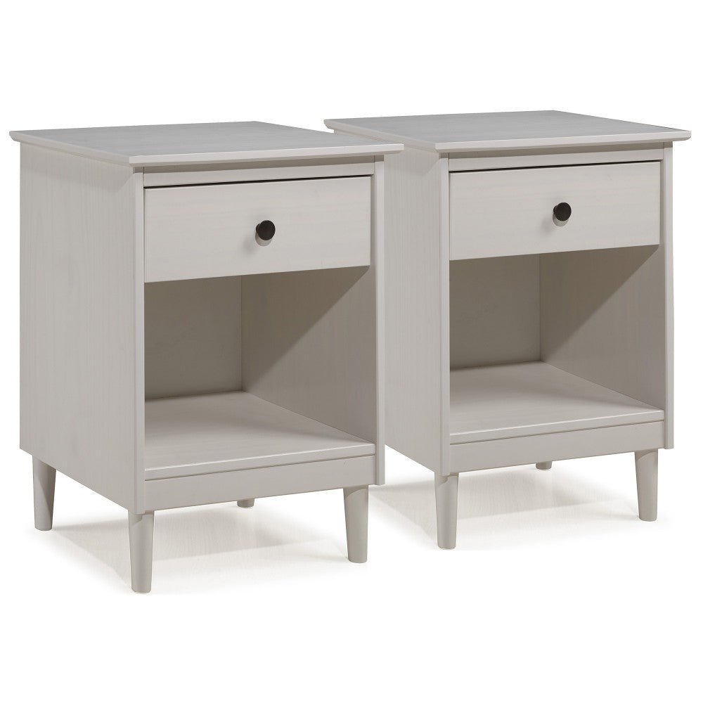 Modern 1 Drawer Nightstand - White