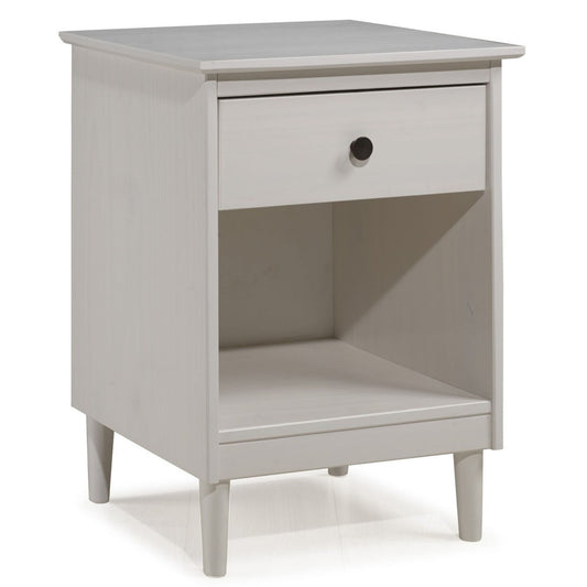 Modern 1 Drawer Nightstand - White