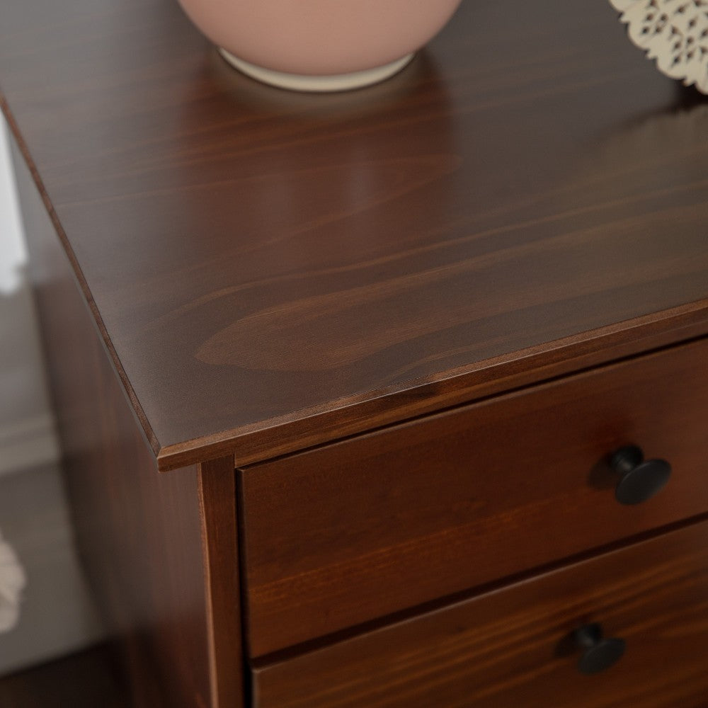 Modern 3 Drawer Nightstand - Walnut