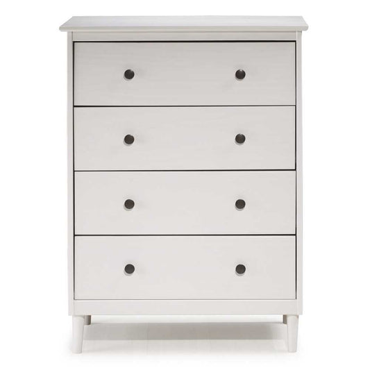 Modern 4 Drawer Dresser - White