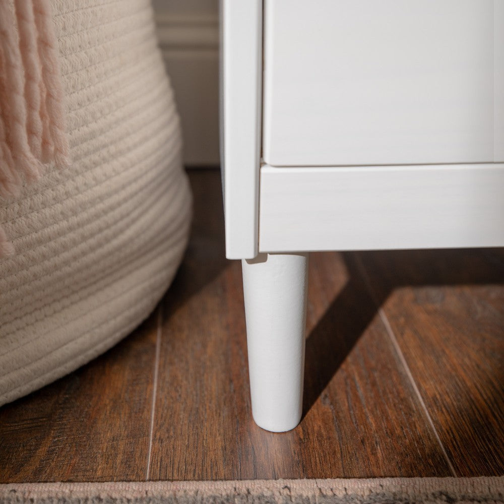 Modern 6 Drawer Solid Wood Dresser - White