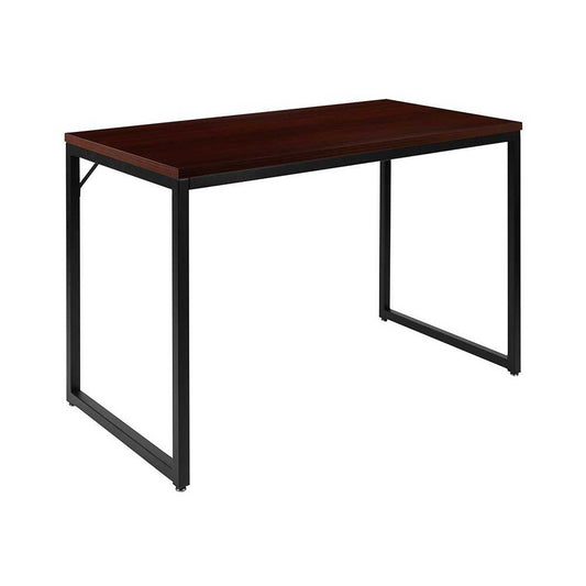 Modern Commercial Grade Desk Industrial Style Computer Desk Sturdy Home Office Desk - 47" Length-Mahogany