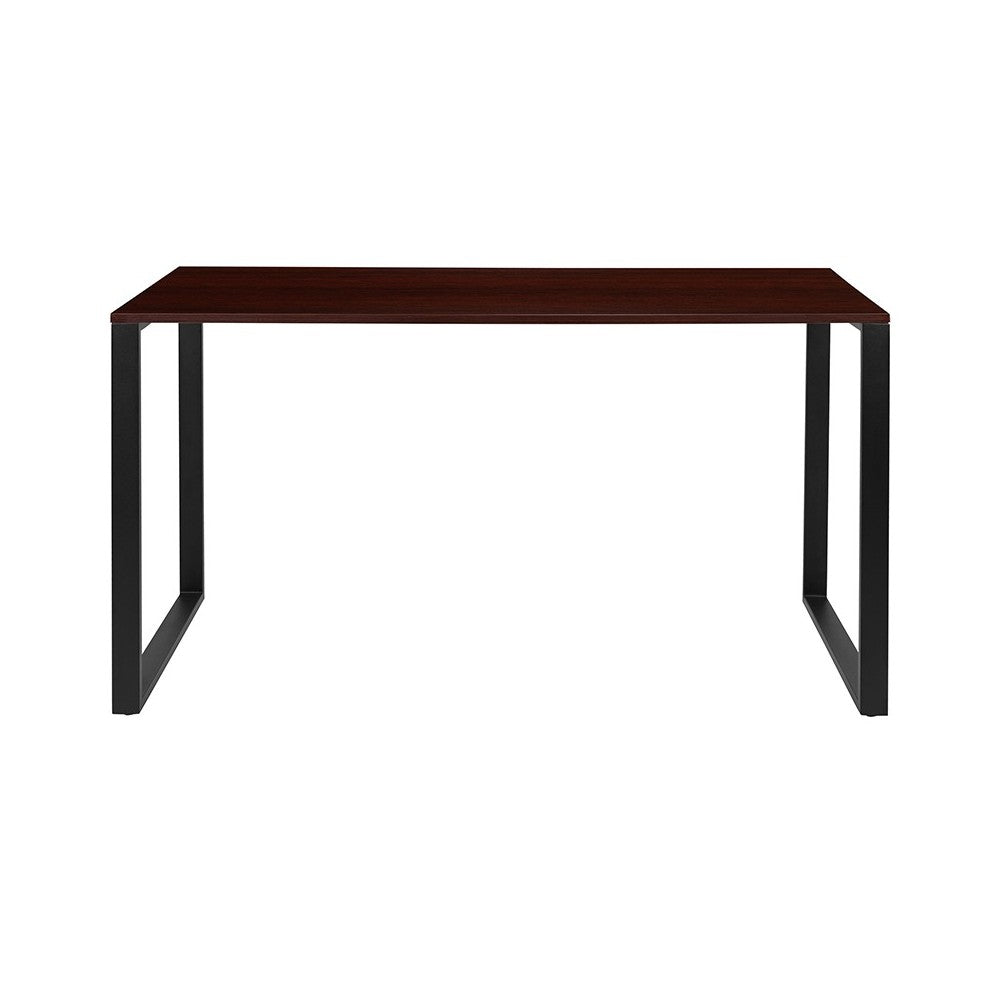 Modern Commercial Grade Desk Industrial Style Computer Desk Sturdy Home Office Desk - 55" Length-Mahogany