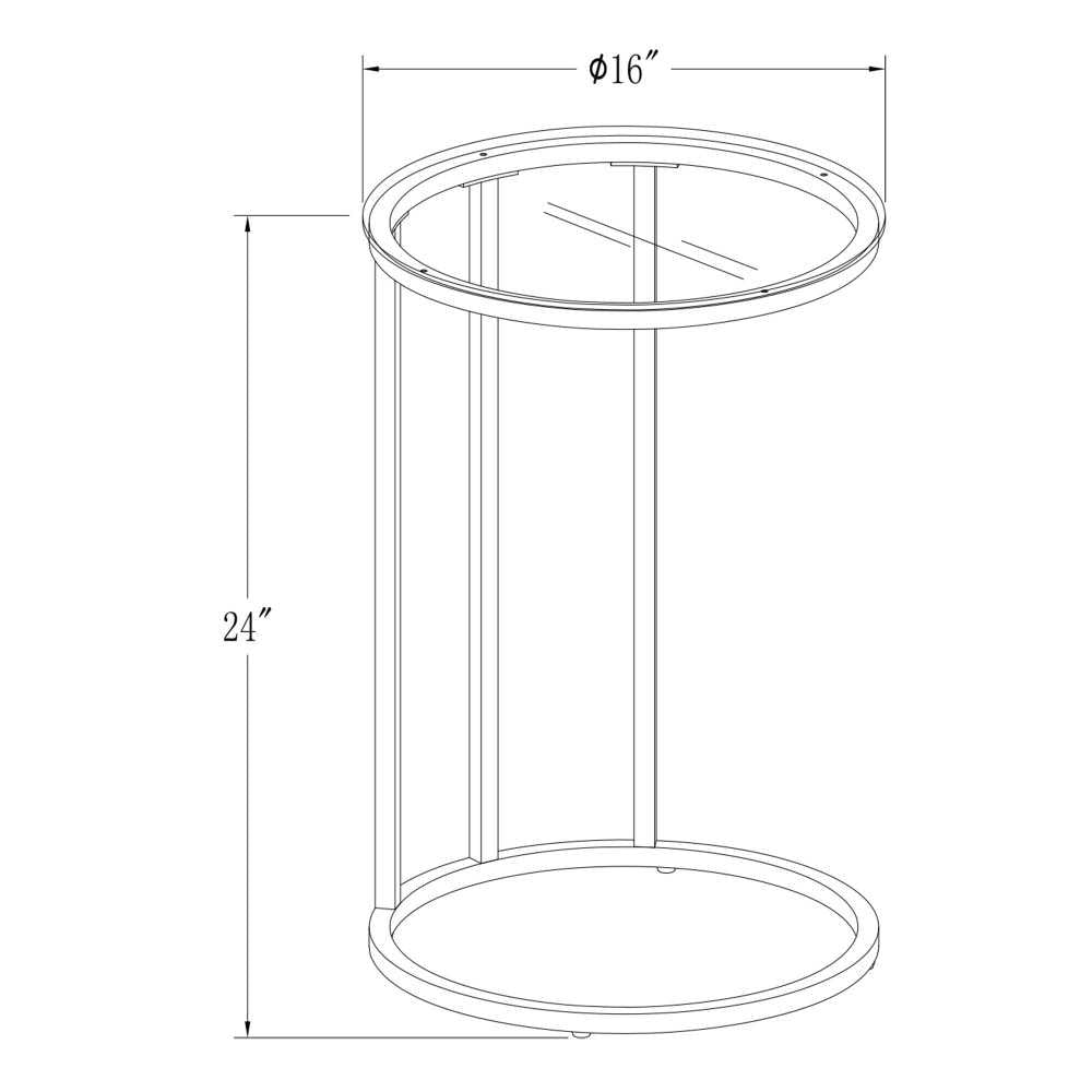 Modern Round End Table - Glass/Chrome