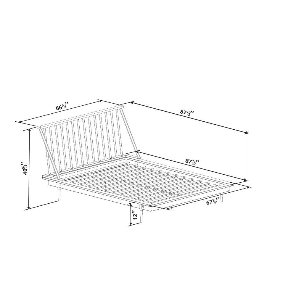 Modern Wood Queen Spindle Bed - Light Oak
