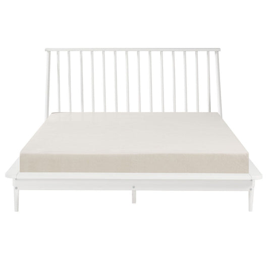 Modern Wood Queen Spindle Bed - White
