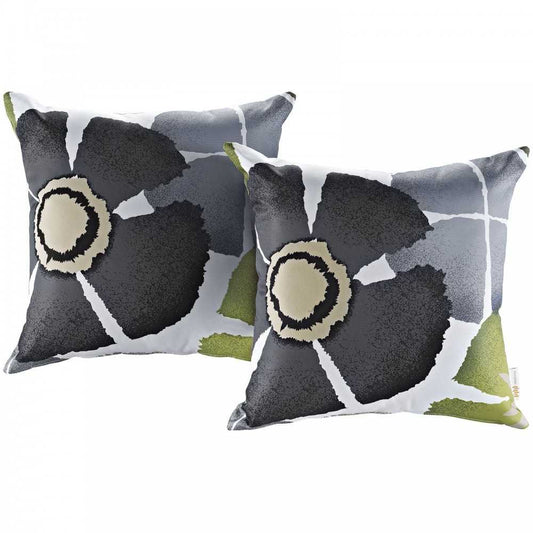 Modway Two Piece Outdoor Patio Pillow Set, Botanical