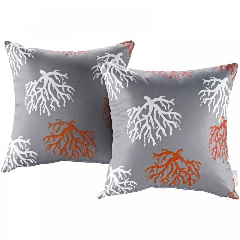 Modway Two Piece Outdoor Patio Pillow Set, Orchard