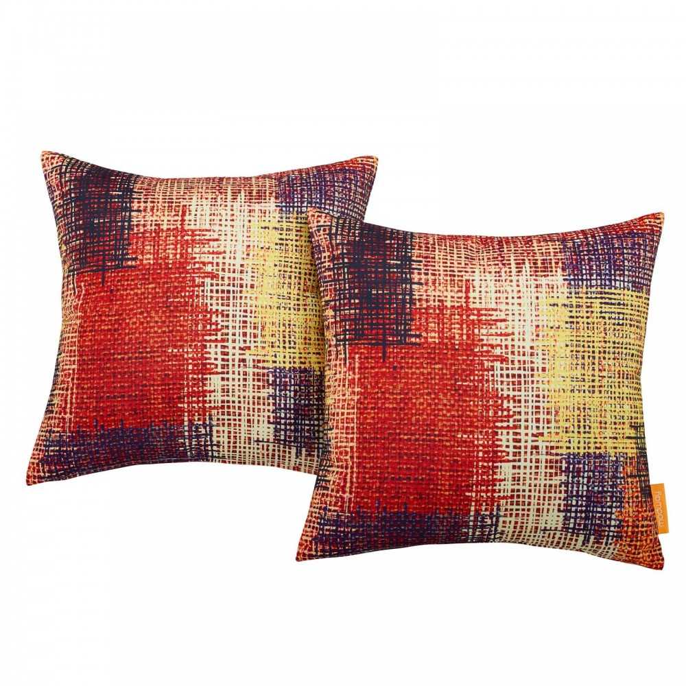 Modway Two Piece Outdoor Patio Pillow Set, Patch