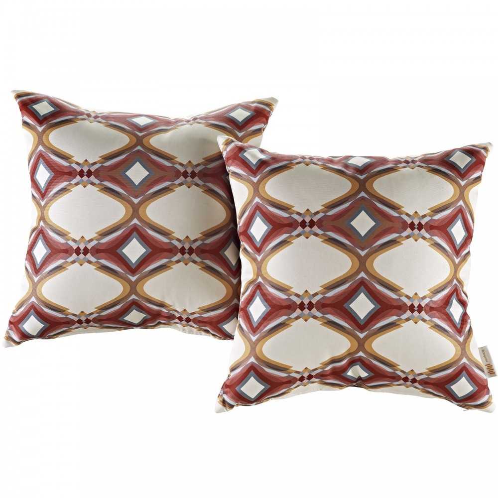 Modway Two Piece Outdoor Patio Pillow Set, Repeat