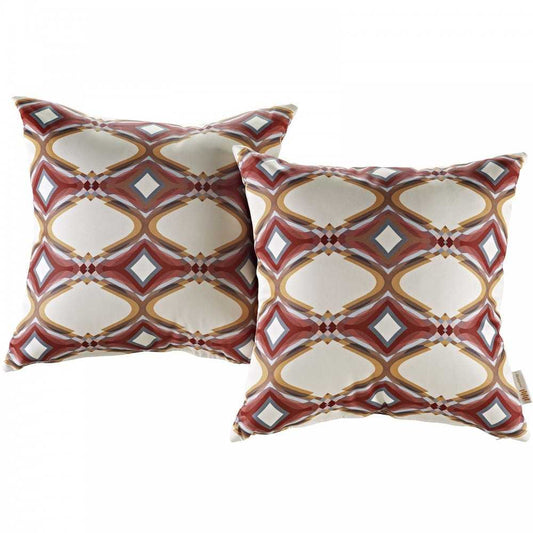 Modway Two Piece Outdoor Patio Pillow Set, Repeat