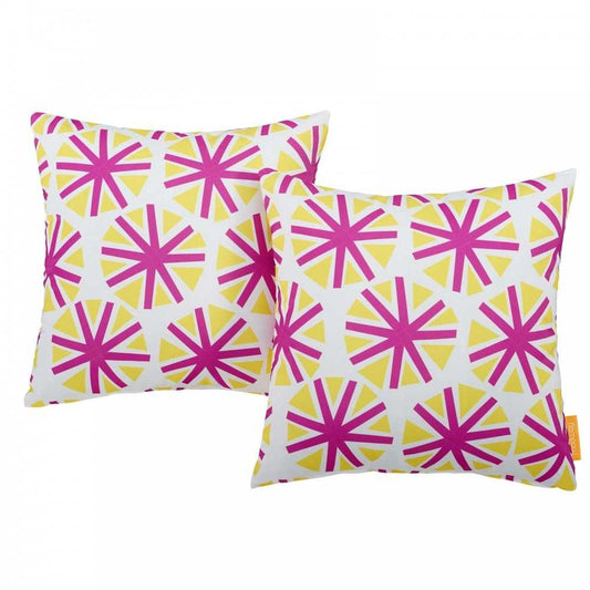 Modway Two Piece Outdoor Patio Pillow Set, Starburst