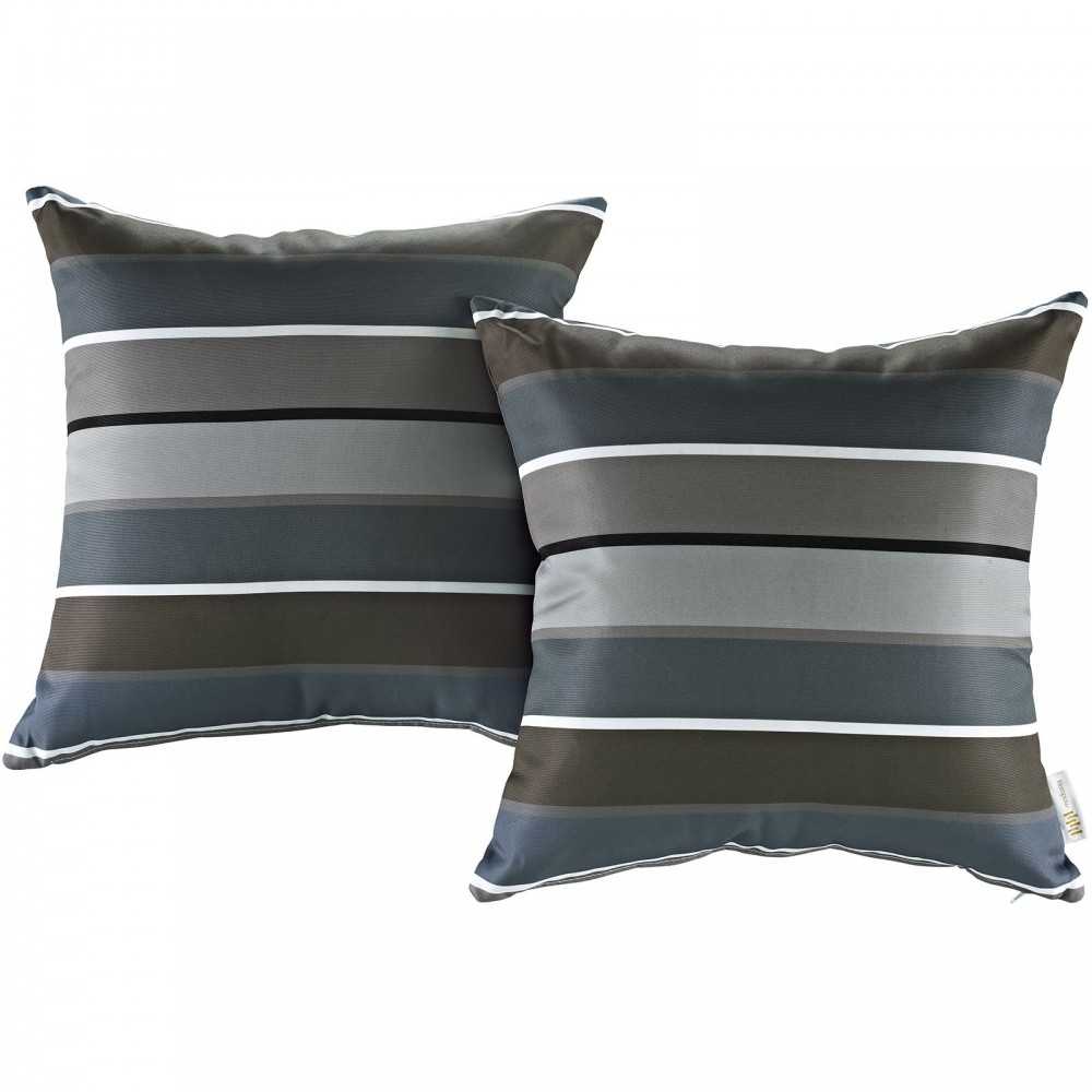Modway Two Piece Outdoor Patio Pillow Set, Stripe