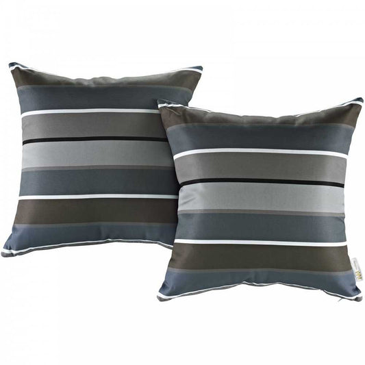Modway Two Piece Outdoor Patio Pillow Set, Stripe