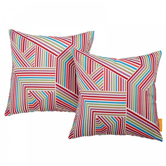 Modway Two Piece Outdoor Patio Pillow Set, Tapestry