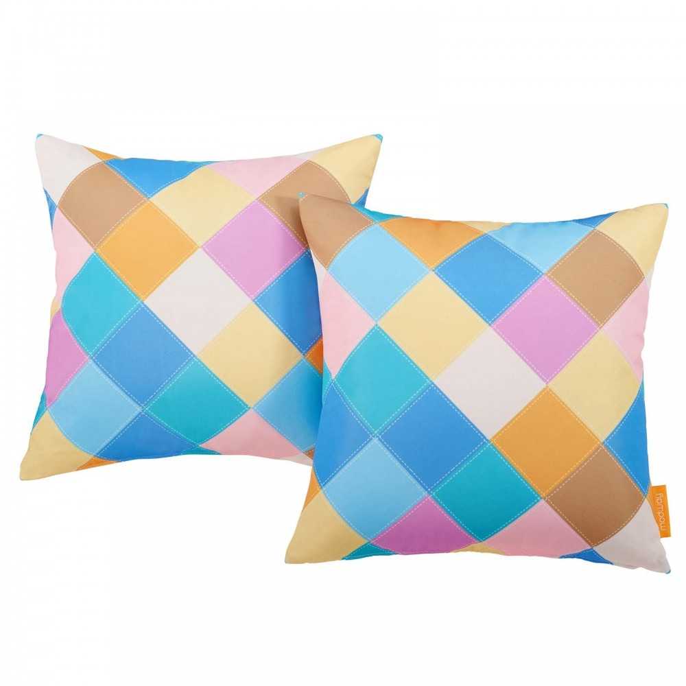 Modway Two Piece Outdoor Patio Pillow Set, Diamond