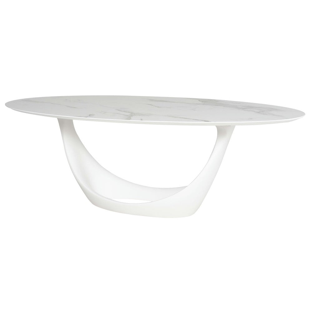 Montana White Ceramic Dining Table, HGNE277