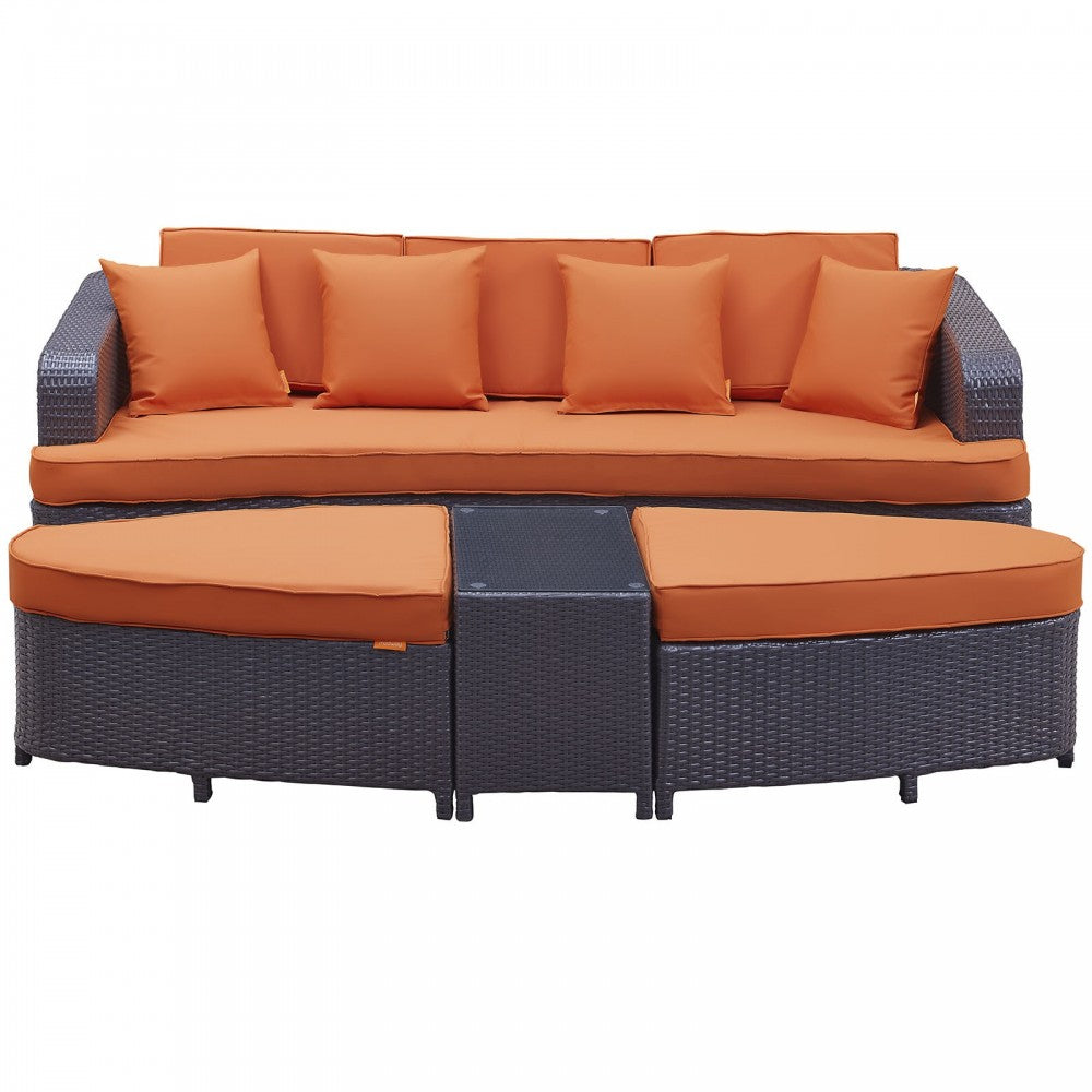 Monterey 4 Piece Outdoor Patio Sofa Set, Brown Orange