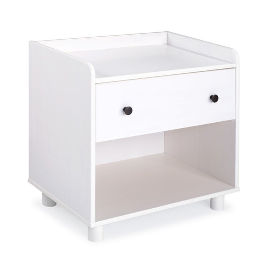 Morgan 1 Drawer Tray Top Solid Wood Nightstand - White