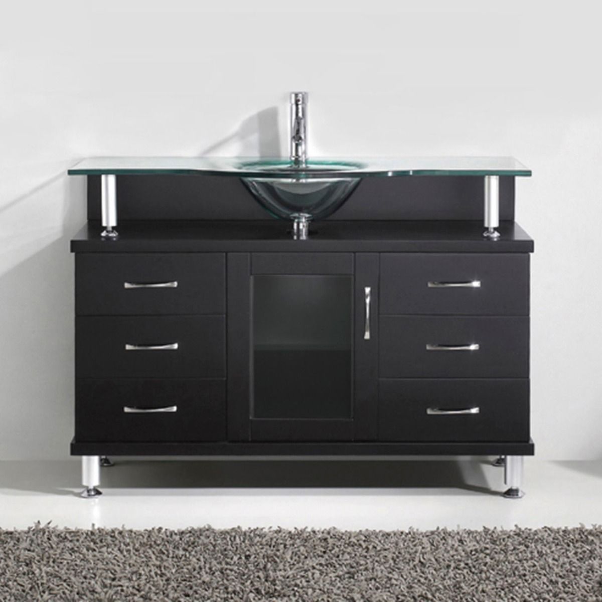 Virtu USA - MS-48-G-ES - Virtu USA Vincente 48" Single Bathroom Vanity Set in Espresso, no mirror