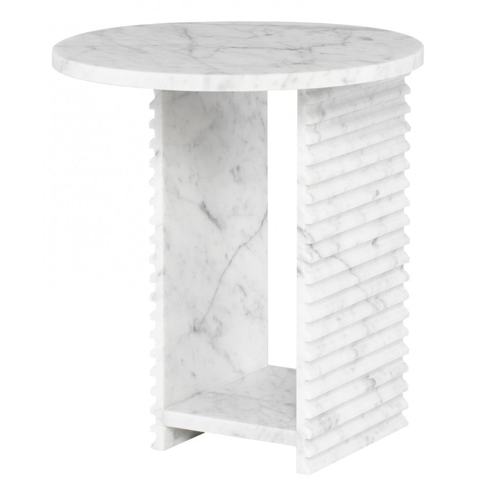 Mya Bianco Stone Side Table