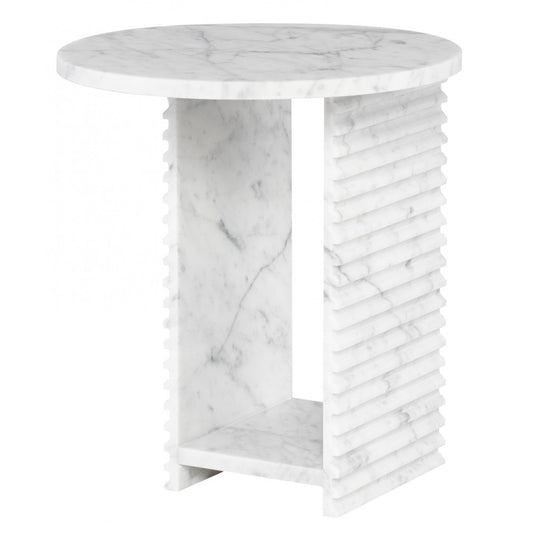 Mya Bianco Stone Side Table