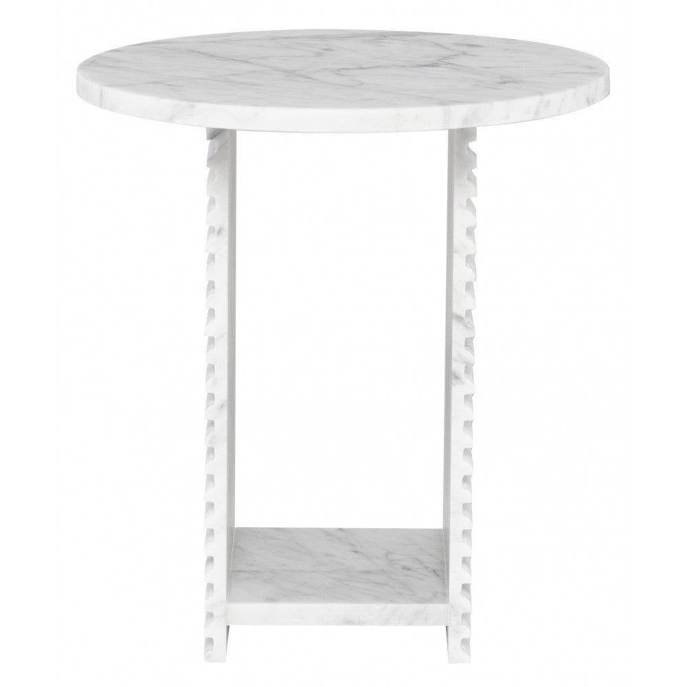 Mya Bianco Stone Side Table