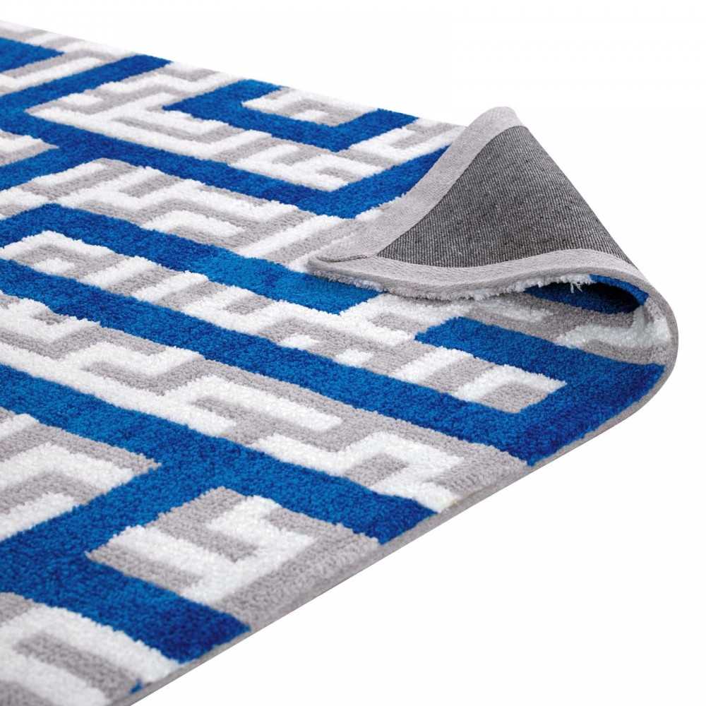 Nahia Geometric Maze 8x10 Area Rug, Ivory, Light Gray and Blue