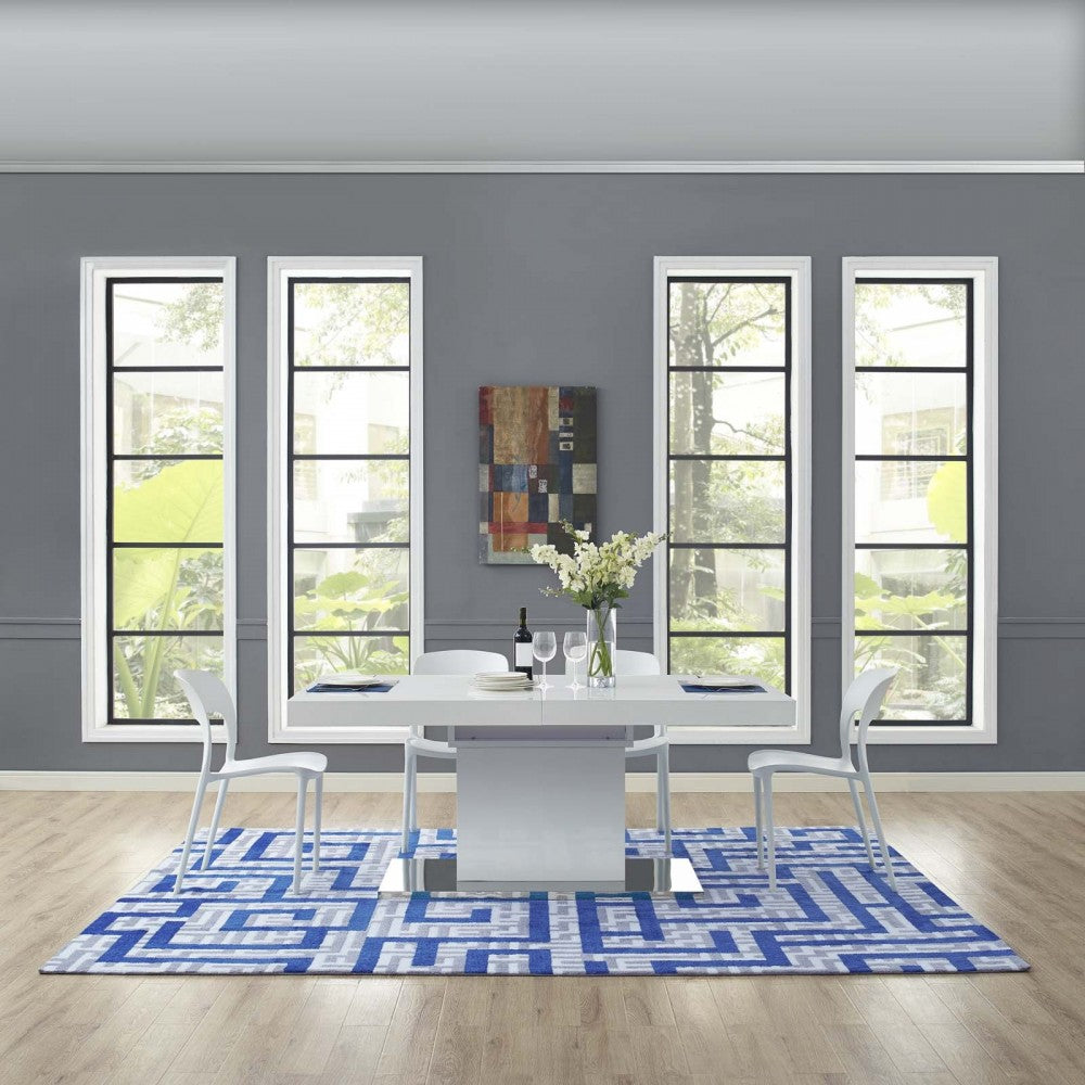 Nahia Geometric Maze 8x10 Area Rug, Ivory, Light Gray and Blue