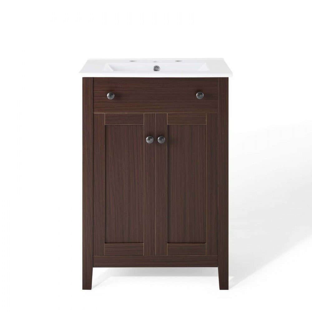Nantucket 24" Bathroom Vanity, Walnut White