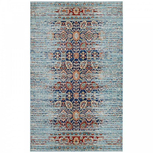 Naria Distressed Persian Medallion 5x8 Area Rug