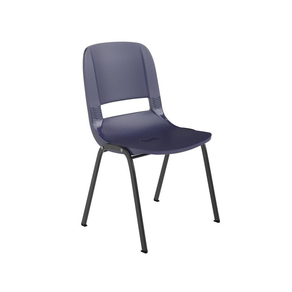 Navy Stack Chair-Black Frame