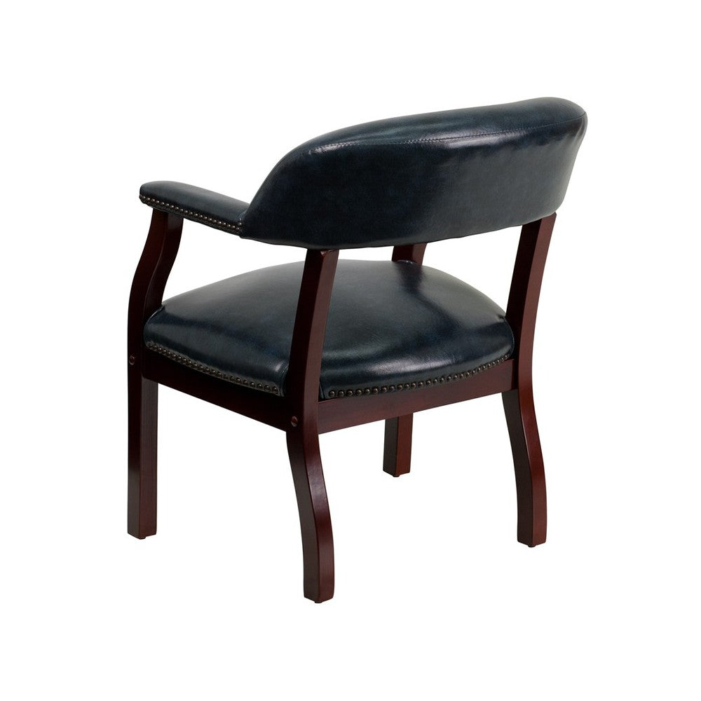Navy Vinyl Luxurious Conference Chair with Accent Nail Trim