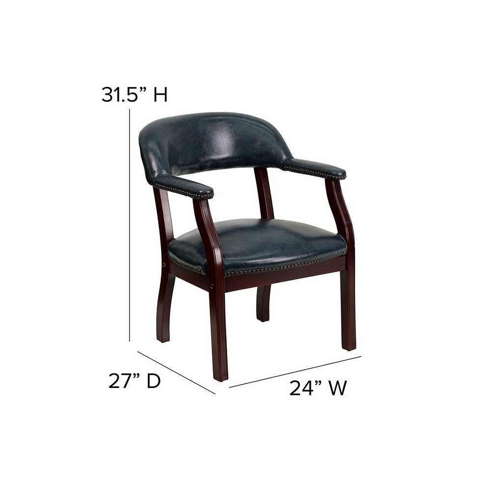Navy Vinyl Luxurious Conference Chair with Accent Nail Trim