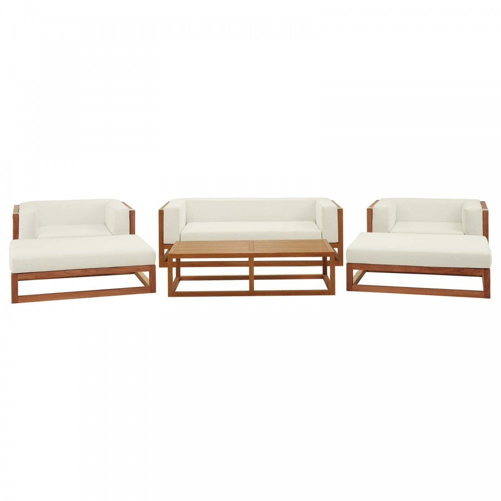 Newbury 6 Piece Outdoor Patio Premium Grade A Teak Wood Set