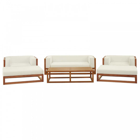 Newbury 6 Piece Outdoor Patio Premium Grade A Teak Wood Set